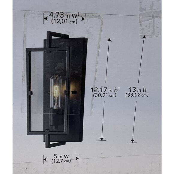 Home Decorators Kenton 4.75 in. 1-Light Bronze Wall Sconce w/ Cage Frame Detail - Picture 5 of 5